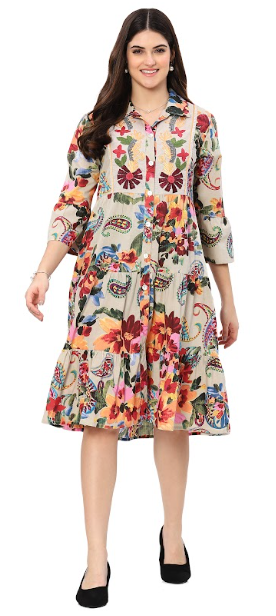Parsley Tiered Floral Paisley Dress