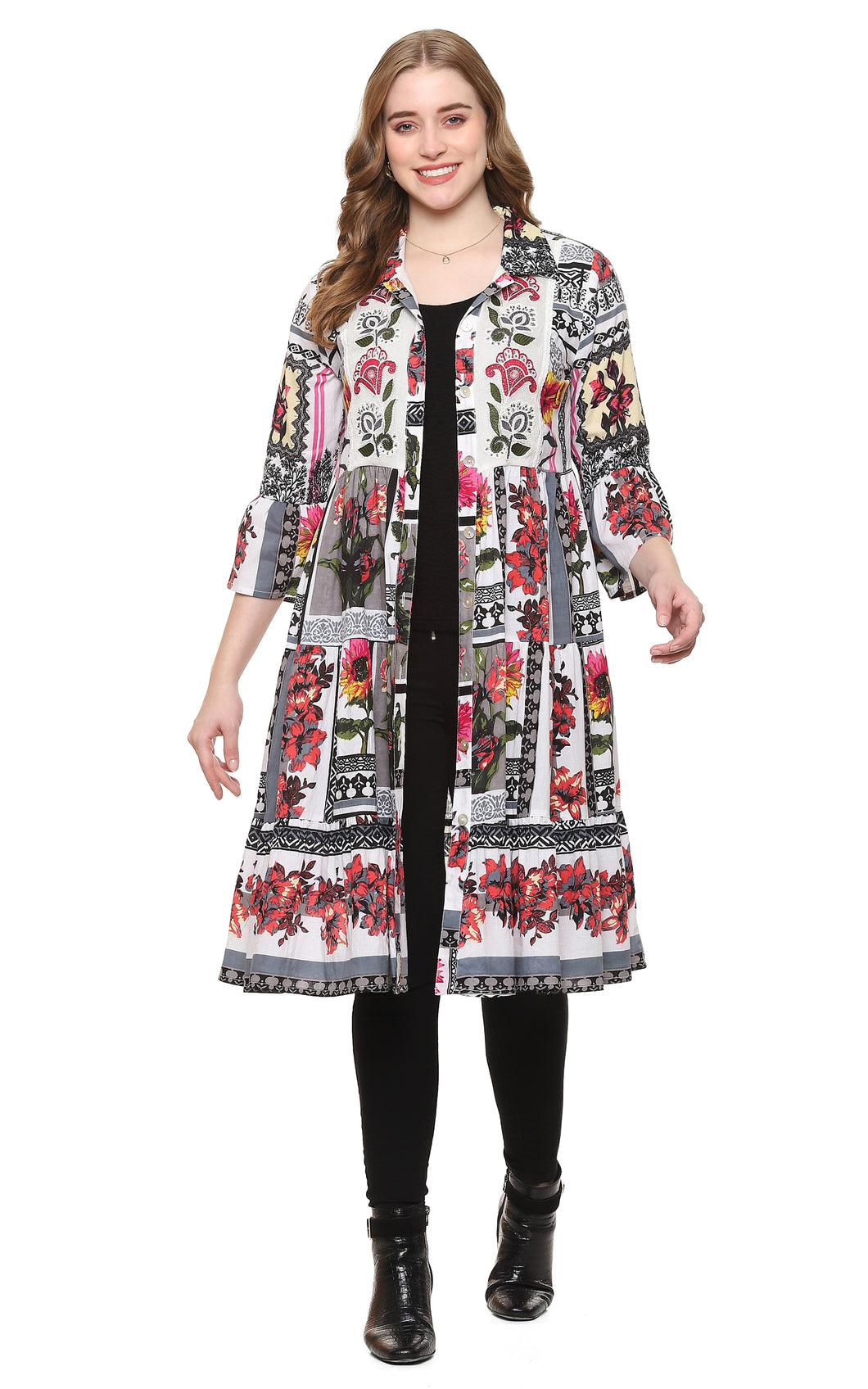 Parsley Dress/Duster Floral Embroidered Print