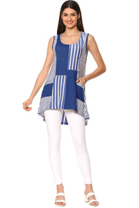 Parsley Sleeveless Stripe Color Block Tunic