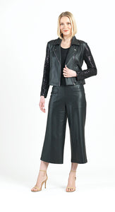 Clara Shimmer & Liquid Leather Zip Jacket