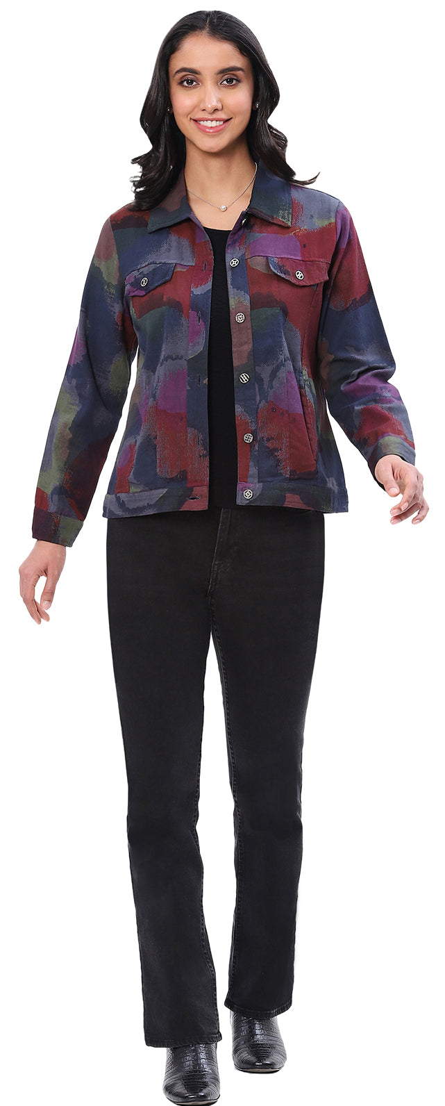 Parsley Printed Jean Jacket