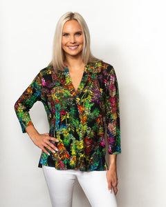 Sno Skins V Neck 3/4 Sleeve Top