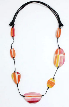 Sylca Striped Geo Necklace