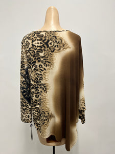 Clara Animal Ombre Print Angle Hem Tunic Sweater