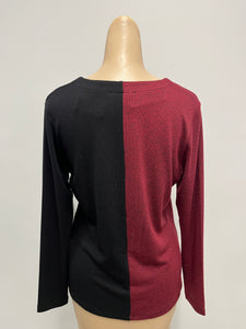 French K Color Block Zip Cardigan