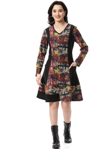 Parsley V Neck Panel Dress With Pockets