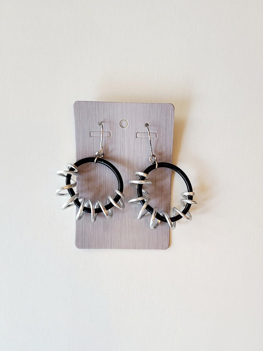 OC Silver Wrapped Black Hoop