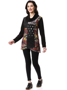 Parsley Dot Stripe Print Cowl Tunic