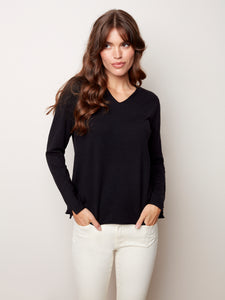 Charlie B Basic V Neck Sweater