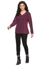 Load image into Gallery viewer, Parsley V Neck Knit Hoodie Top
