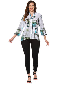 Parsley 3/4 Sleeve Asym Hem Blouse