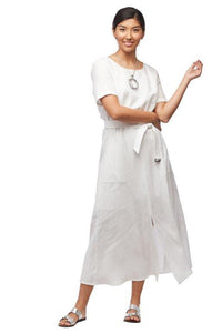 Carre Noir Solid Short Sleeve Shirt Dress