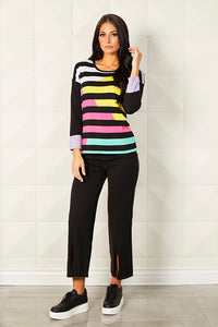 Angel Multi Stripe Crew Neck Sweater