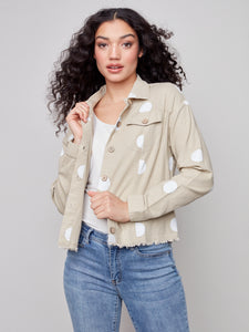 Charlie B Dot Cropped Oversized Jacket