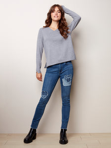 Charlie B Basic V Neck Sweater